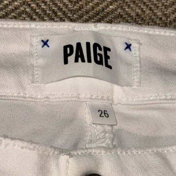 PAIGE WMN’s Dice White VERDUGO Crop Destructed Bottoms Size 26 - Picture 7 of 16